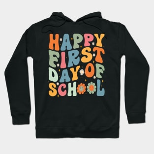 Retro Teacher Shirts Back to School Teacher Shirt Happy First Day of School Shirt for Teachers Back to School Shirt Teacher Gifts First Grade Vibes Hoodie